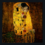 Gustav Klimt Poster O Beijo<br><div class="desc">Um pintor simbolista austríaco,  1862 - 1918. Trata-se de uma pintura a óleo com camadas de folha de ouro aplicadas que lhe dá uma aparência impressionante.</div>