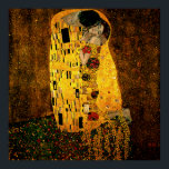 Gustav Klimt Poster O Beijo<br><div class="desc">Um pintor simbolista austríaco, 1862 - 1918. Trata-se de uma pintura a óleo com camadas de folha de ouro aplicadas que lhe dá uma aparência impressionante.</div>