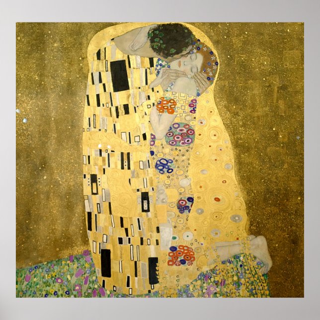 Gustav Klimt Poster - O Beijo (Frente)