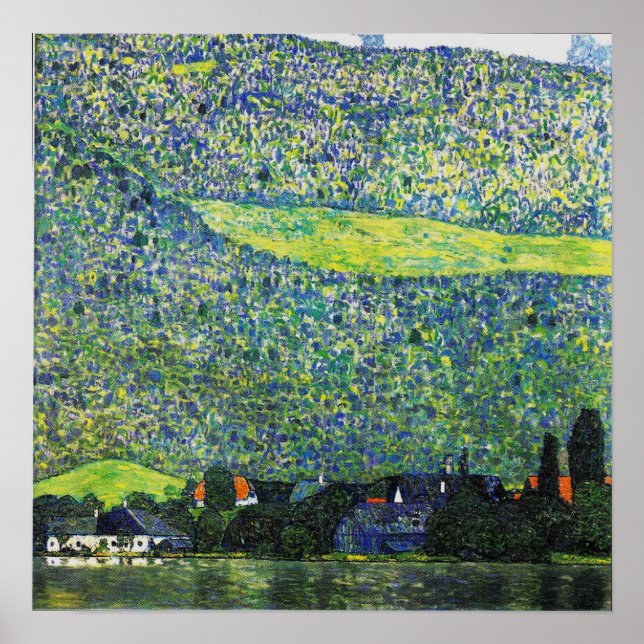 Gustav Klimt Poster ~ Unterach no Lago Attersee (Frente)