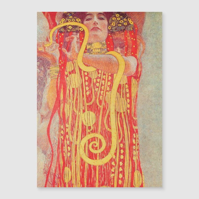 Gustav Klimt Red Woman Dourada pintura Cobra (Frente)