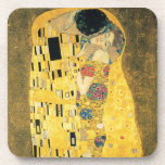 Gustavo Klimt a porta copos da cortiça da arte do<br><div class="desc">O detalhe lindo de pintura das belas artes de Gustavo Klimt do beijo está nesta porta copos da cortiça.</div>