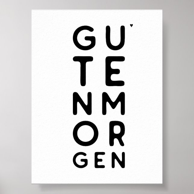 Guten Morgen - minimalistic typography poster (Frente)