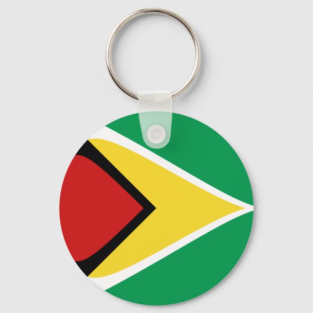 Guyana Fisheye Flag Chaveiro (Frente)
