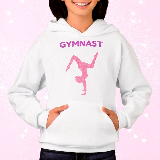 Gymnast Pink & Purple Sparkle Hoodie (Criador carregado)