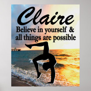GYMNASTICS DREAMS PERSONALIZADO GYMNAST POSTER