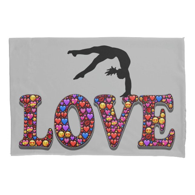 Gymnastics Emoji Love Pillowcase (Frente)