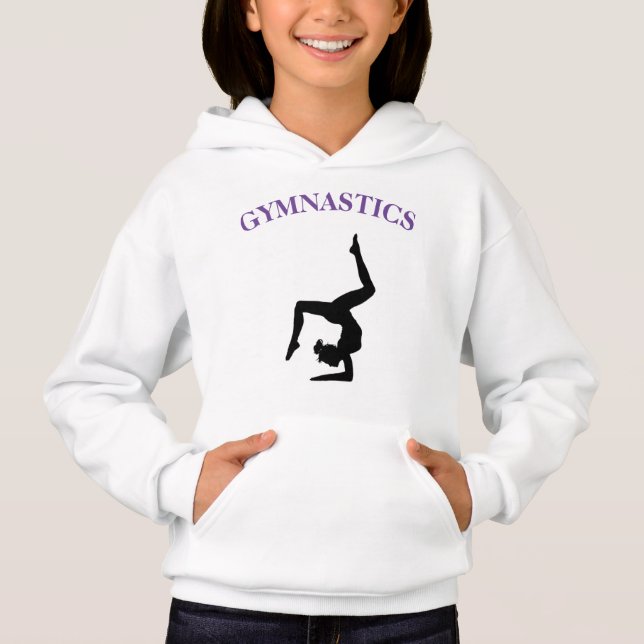 Gymnastics Hoodie for Girls with Name on Back (Frente)