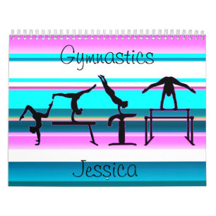 Gymnastics Pastel Stripes Calendário