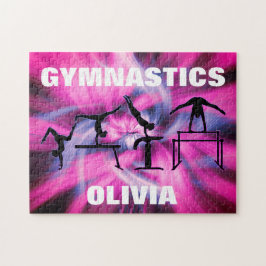 Gymnastics Pink and Purple Swirl Quebra-cabeça