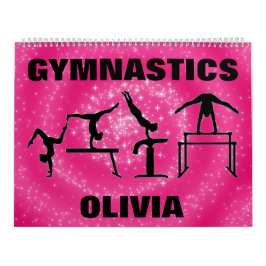 Gymnastics Pink Sparkle Swirl Calendário