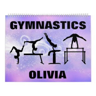 Gymnastics Purple Swirl Calendário