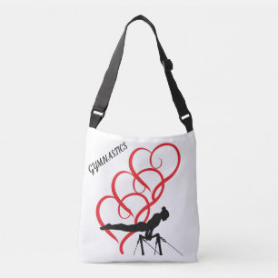 Gymnastics Tote bag com ginasta e corações.