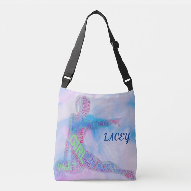 Gymnastics Tote bag com nome personalizado. (Frente)