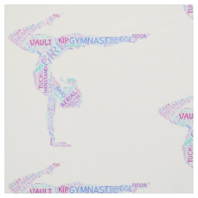 Gymnastics Word Art Versão 4 Tecido (Modelo)