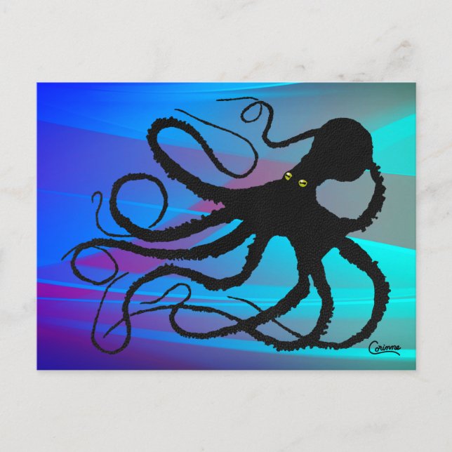 Gyotaku Octopus - Cartão postal (Frente)