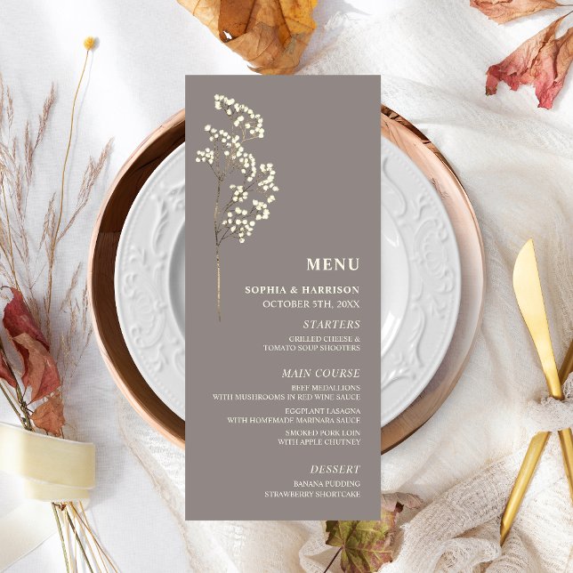 Gypsophila Ametyst Baby's Breath Wedding Menu (Criador carregado)