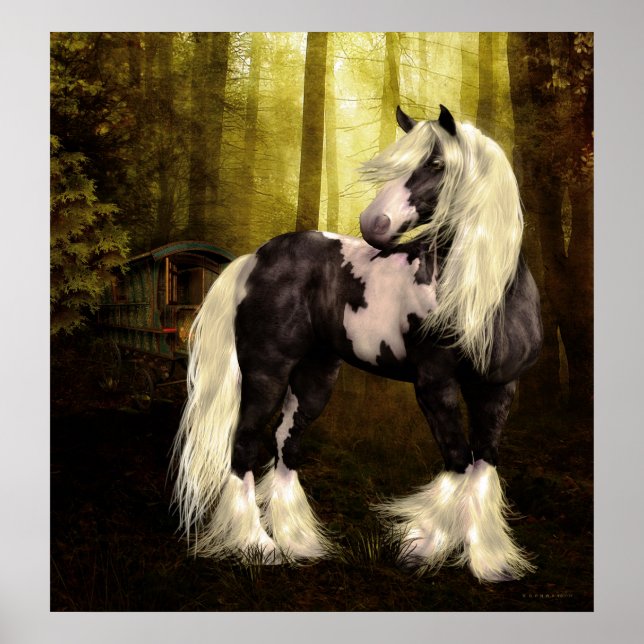 Gypsy Vanner - Gypsy Dourado Art Impressão (Frente)