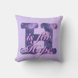 H é para a Almofada de Abstrato Roxo da Esperança