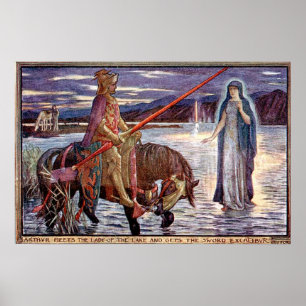 H J Ford Vintage Ilustração Rei Arthur Poster