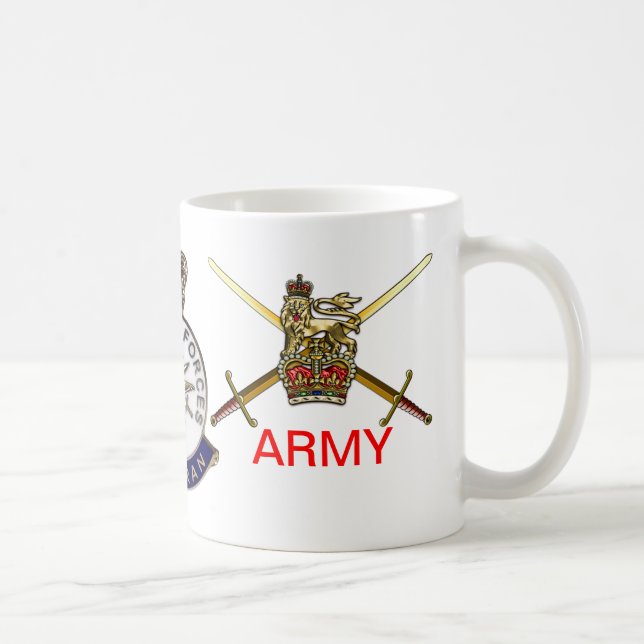 H.M. Caneca do exército do veterano das forças (Direita)
