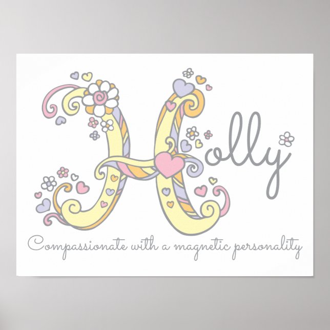 H monograma arte Holly dá nome a poster (Frente)