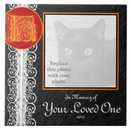 H Monograma - Azulejo "Em memória do seu amado"