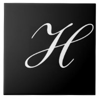 H Monograma Branco inicial em preto