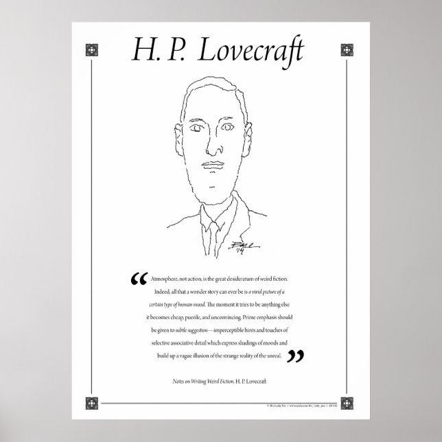 H. P. Lovecraft Escrevendo Cote Poster (Frente)