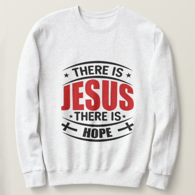 Há Jesus, há uma camiseta cristã esperançosa (Frente do Design)