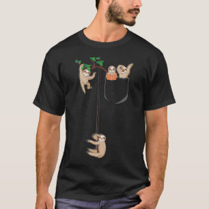 Habitat Feliz da Família Sloth de Camisas T em Poc