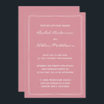 Hacienda Rosa Minimalista Convites De Casamento<br><div class="desc">Convites de casamento temporários - ALTERE a cor de fundo para qualquer cor! Acentos retangulares - EXCLUA-os ou MUDE a cor! ALTERAR as fontes,  o texto,  a cor do texto. Use esta modelo para design de seus próprios convites de casamento e peças de coordenação.</div>