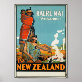 Haere Mai, Welcome to New Zealand Poster