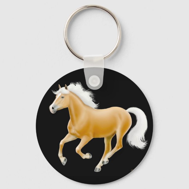 Haflinger Palomino Horse Chaveiro Black (Frente)