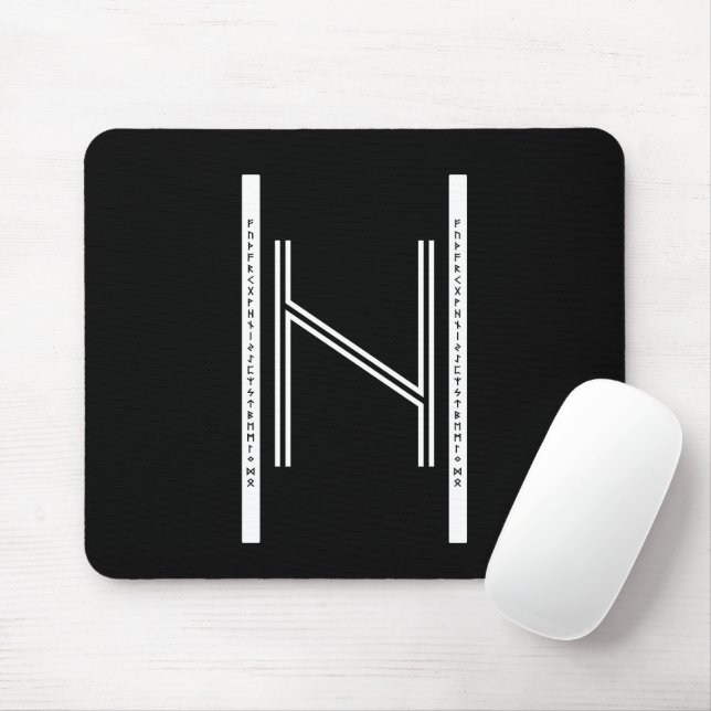 Hagalaz BW Mouse Pad (Com mouse)