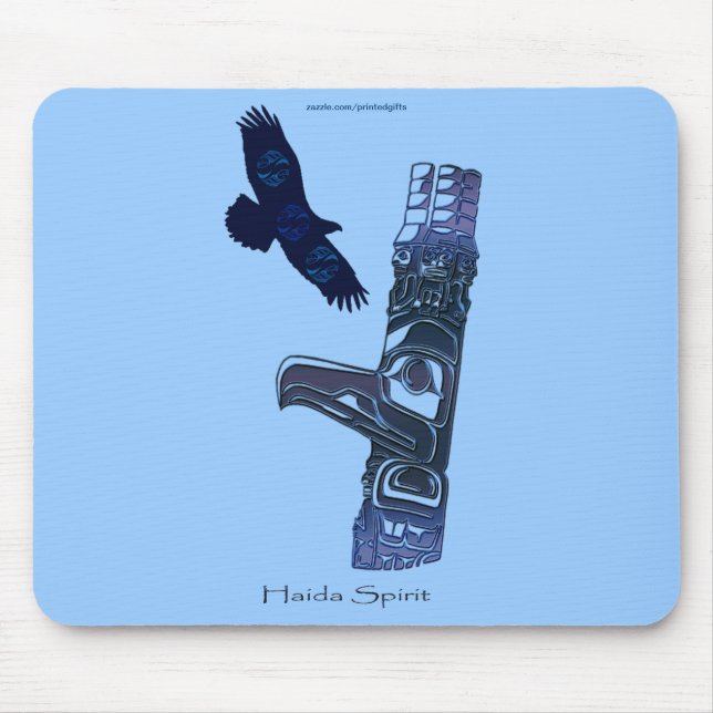 Haida Nativo Americano Totem Pole & Eagle Mousepad (Frente)