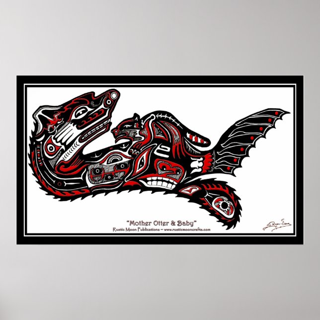 "HAIDA SPIRIT" Impressão de Arte Otter ao estilo d (Frente)