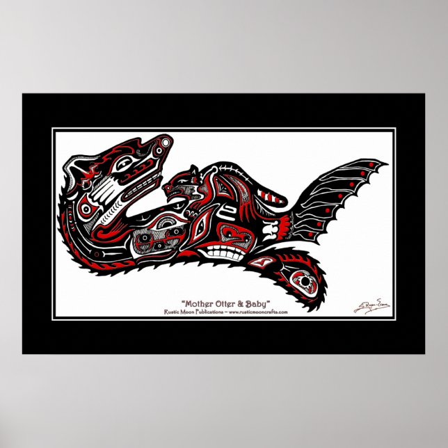 "HAIDA SPIRIT" Impressão de Arte Otter ao estilo d (Frente)