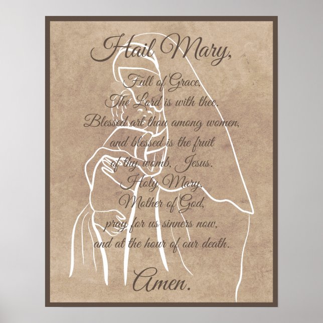 Hail Mary Prayer Poster (Frente)