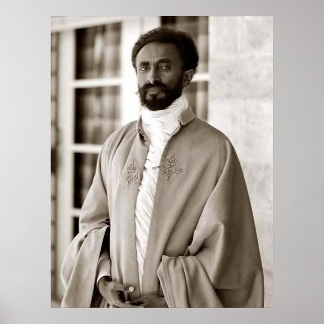 Haile Selassie - HIM - Rastafari - Wood Poster (Frente)