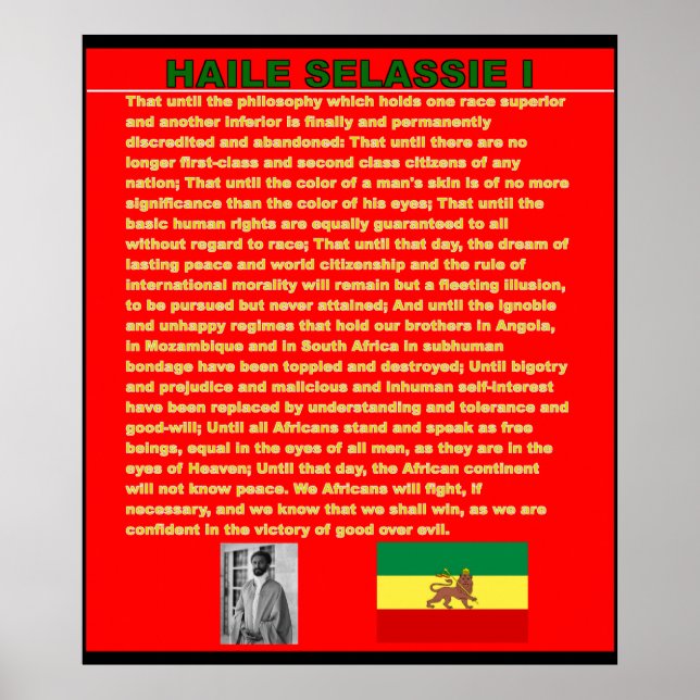 Haile Selassie War Speech to UN Canvas Poster (Frente)