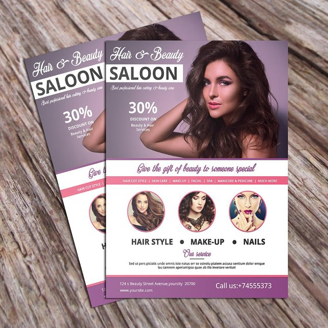 Hair and Beauty Salon Flyer Template (Criador carregado)