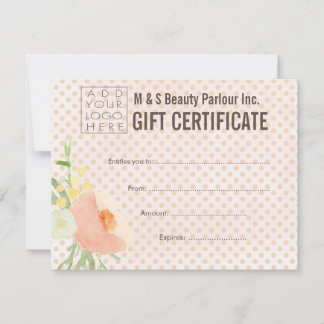 Hair Beauty Salon Gift Certificate Modelo