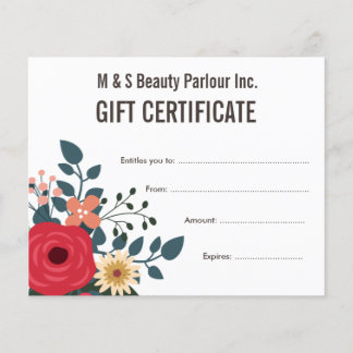 Hair Beauty Salon Gift Certificate Modelo