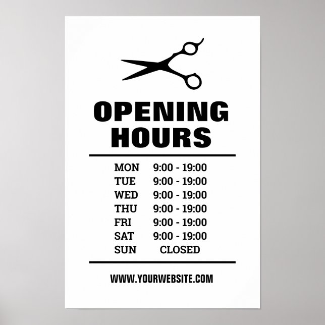 Hair salon barber compro horas de abertura poster (Frente)