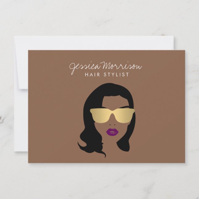 Hair Stylist Beauty Girl Brown Gift Certificate (Frente)