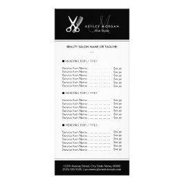 Hair Stylist Salon Modern Black Price Menu