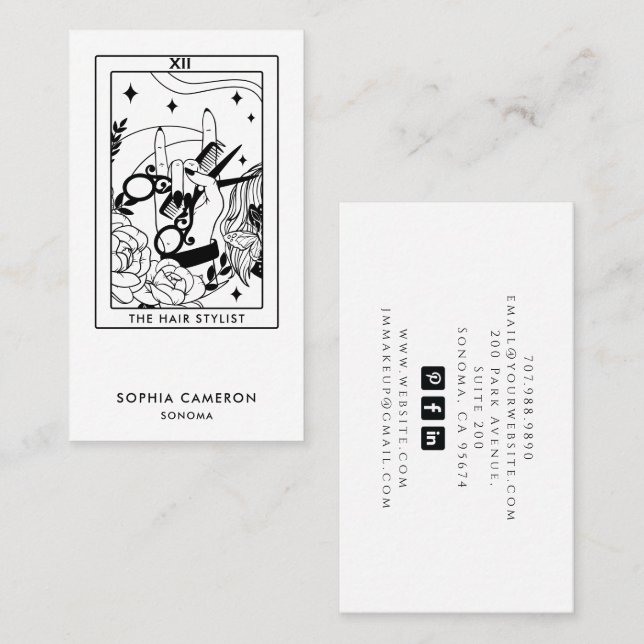 Hair Stylist Tarot Cartão de visita (Frente/Verso)