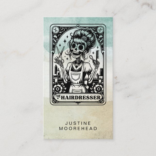 Hair Stylist Tarot Cartão de visita (Frente)