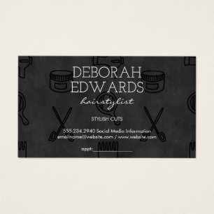 Hair Stylist Tools Chalkboard Background